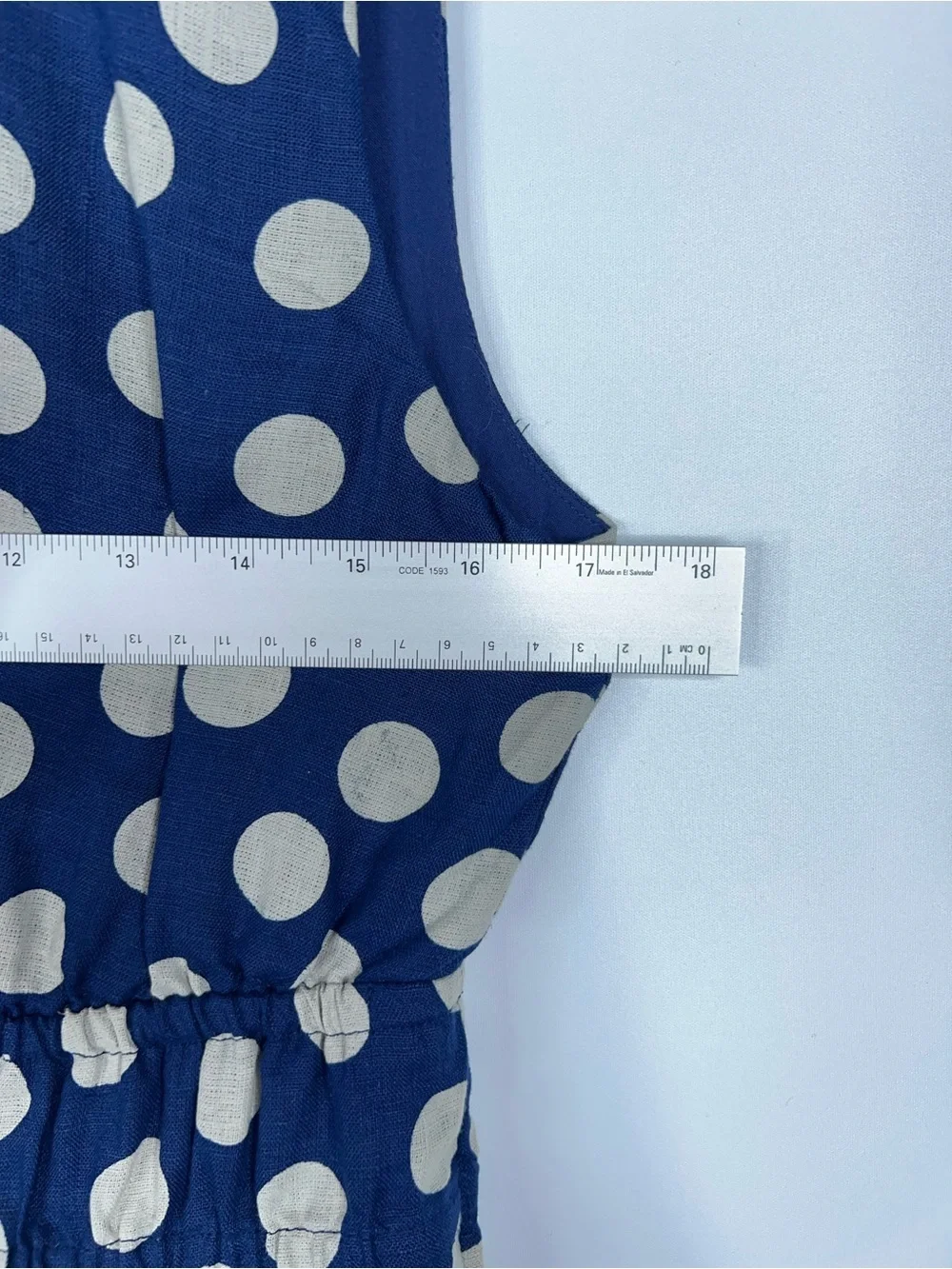 J Crew Navy Polka Dot Sleeveless Midi Dress Smocked Waist Linen New Size Small